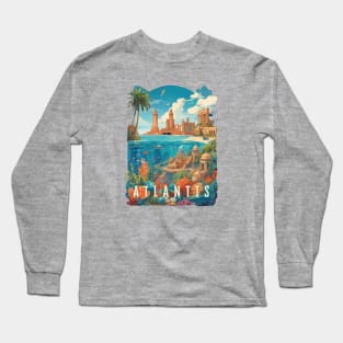 Atlantis Retro Design Long Sleeve T-Shirt